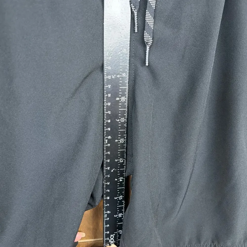 Nike Mens Shorts Black Gray Drawstring Lined Side Pockets Swim Stretch Large